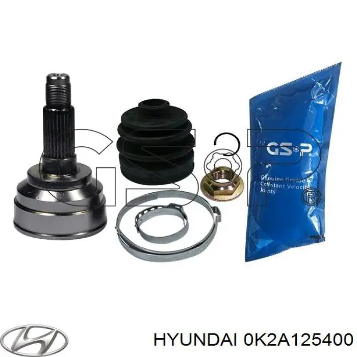0K2A125400 Hyundai/Kia Полуось передняя, правая