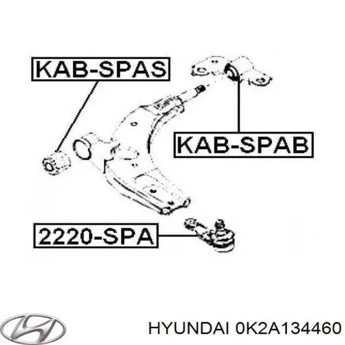 Сайлентблок переднего нижнего рычага Hyundai/Kia 0K2A134460