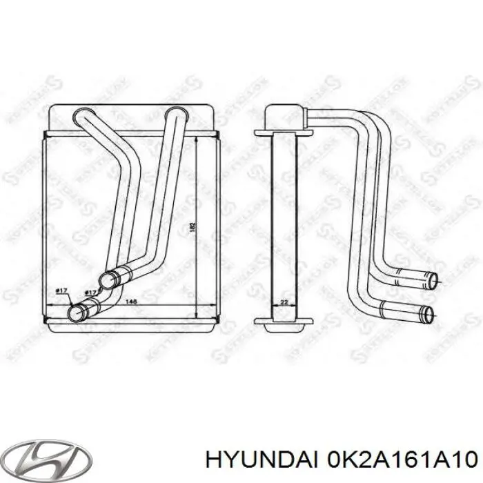 0K2A161A10 Hyundai/Kia радиатор печки