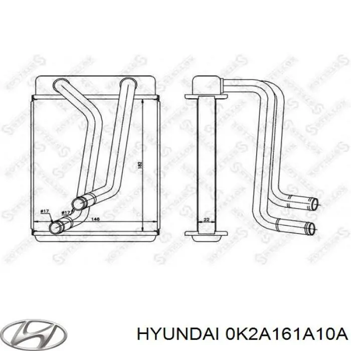 0K2A161A10A Hyundai/Kia радиатор печки
