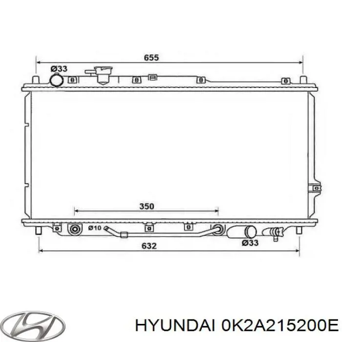 Радиатор 0K2A215200E Hyundai/Kia