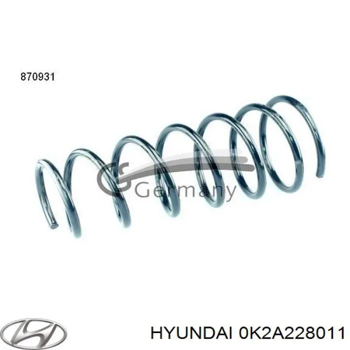 Пружина амортизатора Hyundai/Kia 0K2A228011 цена, от 28.19 USD