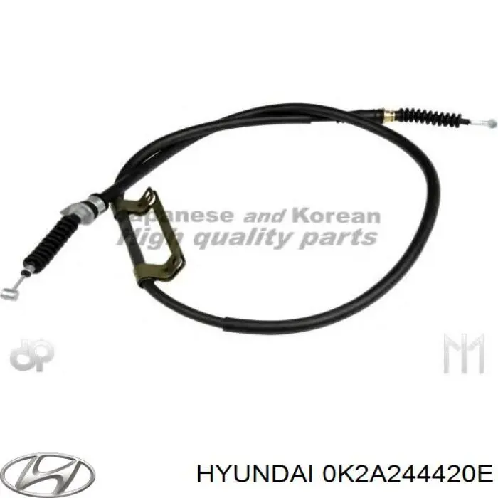 0K2A244420E Hyundai/Kia трос ручного тормоза задний левый