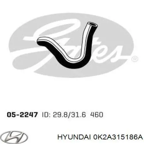 0K2A315186A Hyundai/Kia шланг (патрубок радиатора охлаждения верхний)