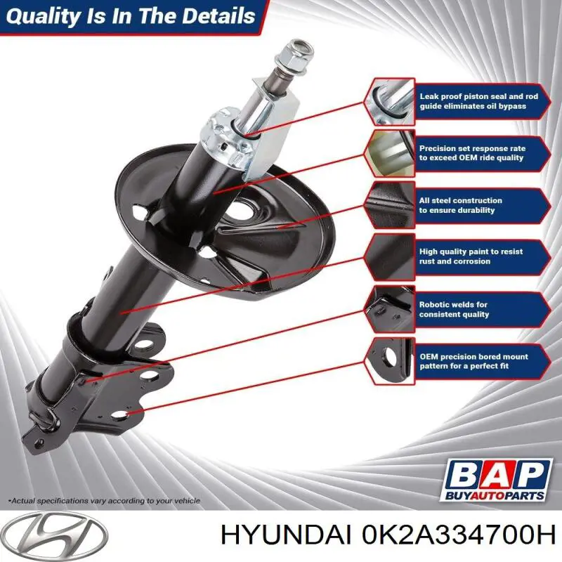 Амортизатор подвески передний левый Hyundai/Kia 0K2A334700H цена, от 65.51 USD