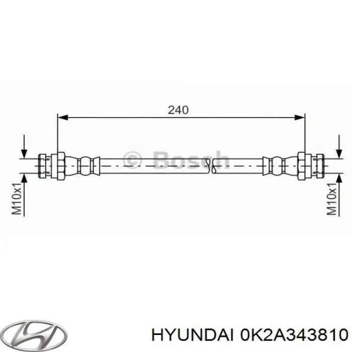Тормозной шланг задний Hyundai/Kia 0K2A343810 цена, от 7.02 USD
