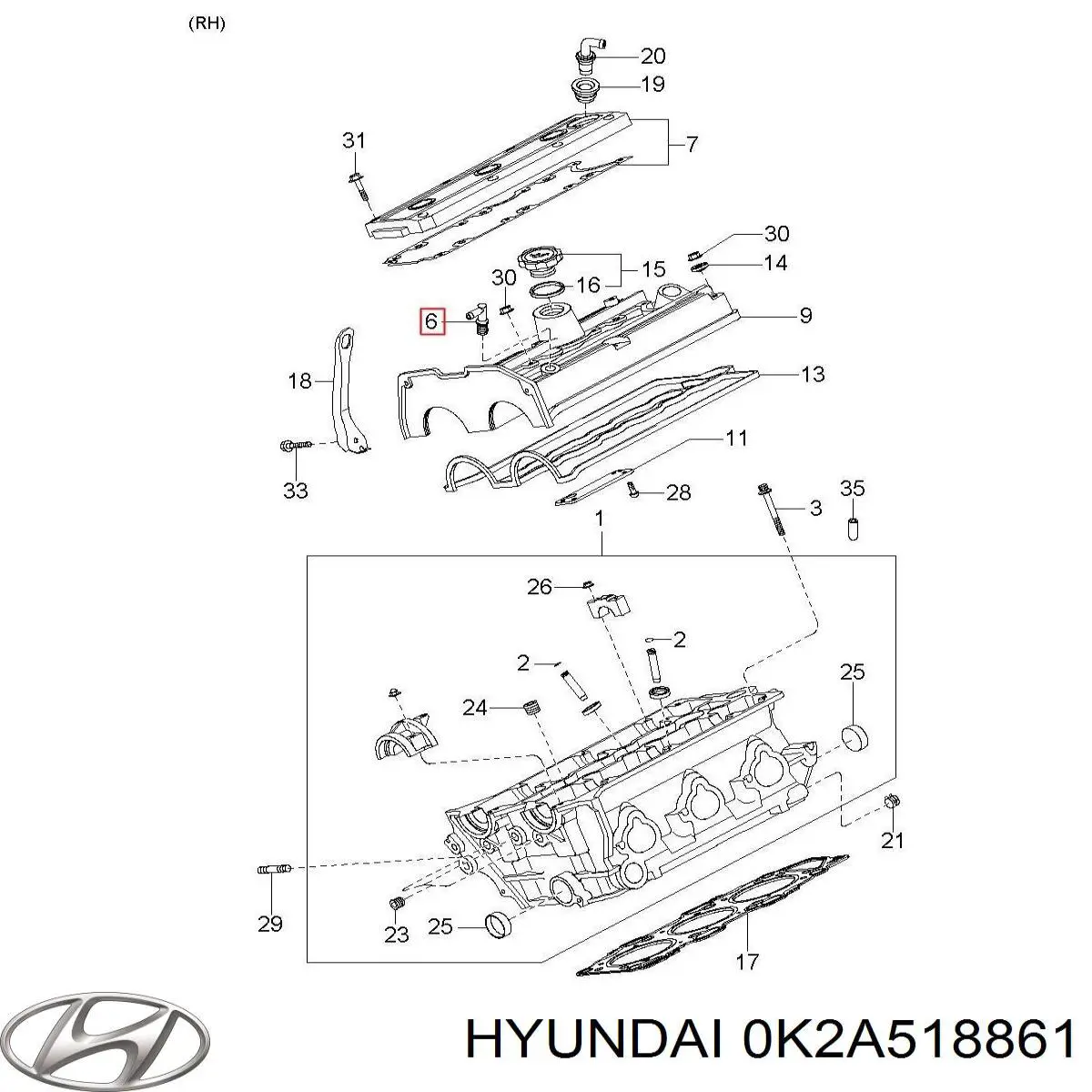 Купить 0K2A518861 Hyundai/Kia 