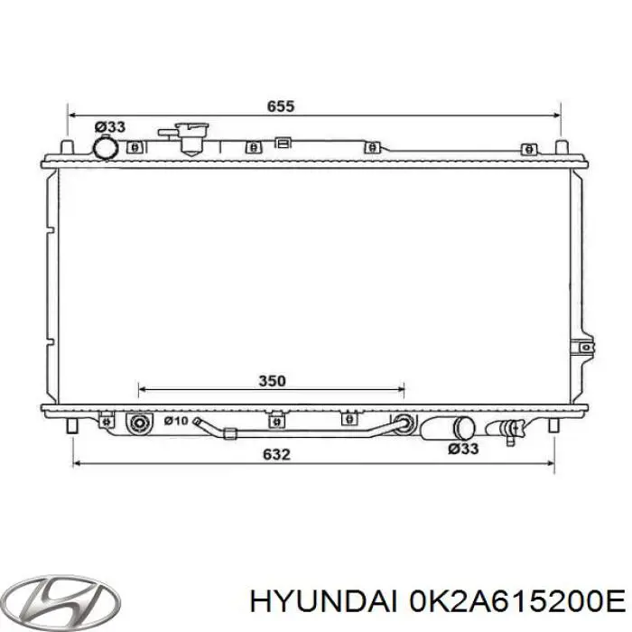 Радиатор 0K2A615200E Hyundai/Kia