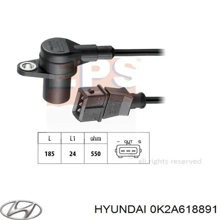 Датчик положения коленчатого вала Hyundai/Kia 0K2A618891 цена, от 13.67 USD