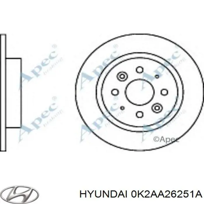 Тормозные диски 0K2AA26251A Hyundai/Kia