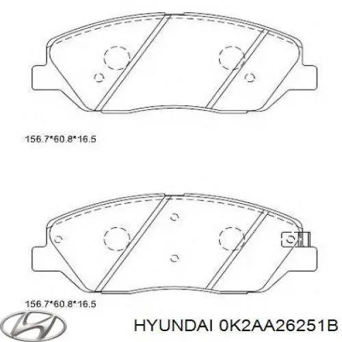 0K2AA26251B Hyundai/Kia Дисковый тормоз