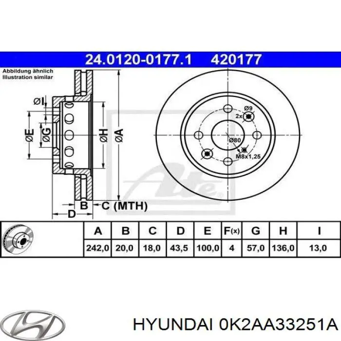 Тормоз дисковый передний Hyundai/Kia 0K2AA33251A цена, от 21.55 USD