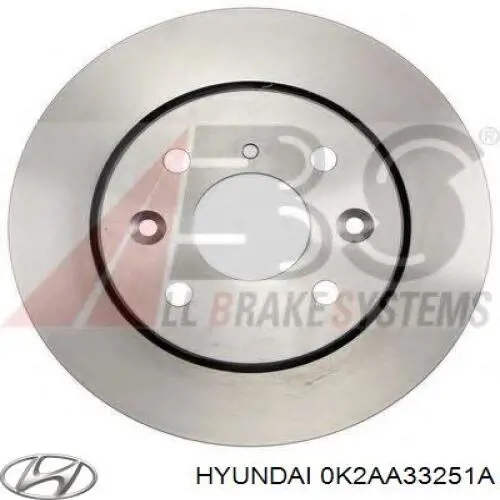 Передние тормозные диски 0K2AA33251A Hyundai/Kia