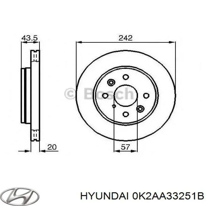 Тормоз дисковый передний Hyundai/Kia 0K2AA33251B цена, от 21.14 USD