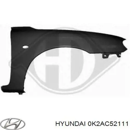 0K2AC52111 Hyundai/Kia Переднее правое крыло