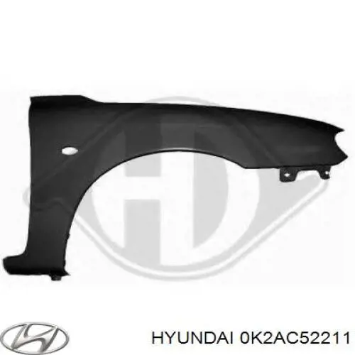 0K2AC52211 Hyundai/Kia pára-lama dianteiro esquerdo