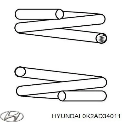 Передняя пружина 0K2AD34011 Hyundai/Kia