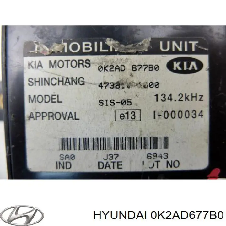 0K2AD677B0 Hyundai/Kia Модуль управления (ЭБУ) иммобилайзера