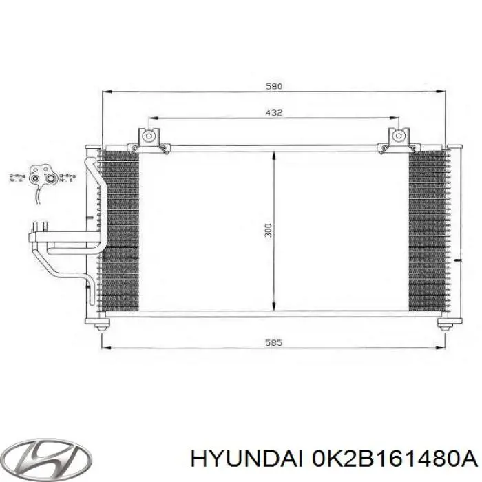 Радиатор кондиционера 0K2B161480 Hyundai/Kia