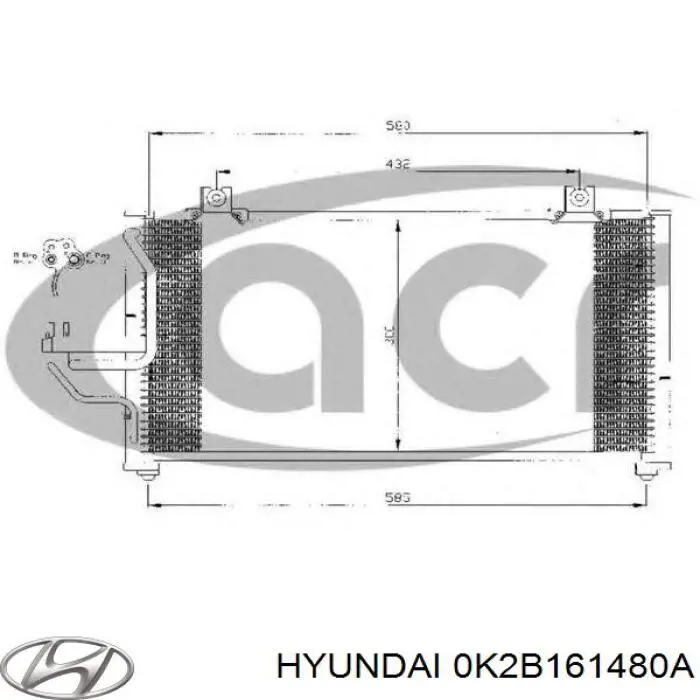 Конденсатор кондиционера Hyundai/Kia 0K2B161480A цена, от 14295.94 UAH