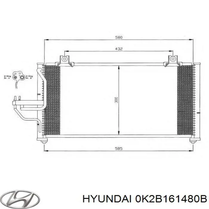 0K2B161480B Hyundai/Kia радиатор кондиционера