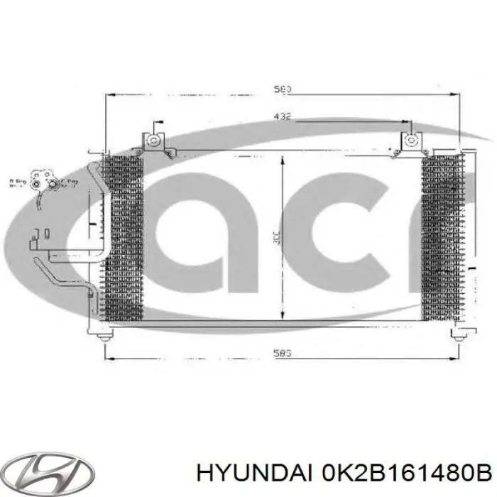 Купить 0K2B161480B Hyundai/Kia Радиатор системы охлаждения кондиционера