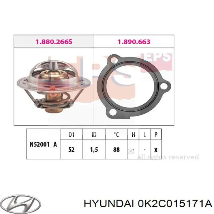 0K2C015171A Hyundai/Kia термостат