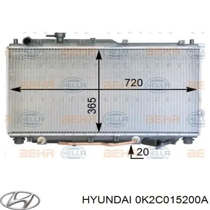 Радиатор 0K2C015200A Hyundai/Kia