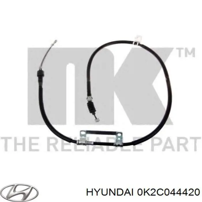 0K2C044420 Hyundai/Kia трос ручного тормоза задний левый