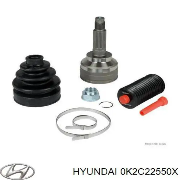 Полуось (привод) передняя правая 0K2C22550X Hyundai/Kia