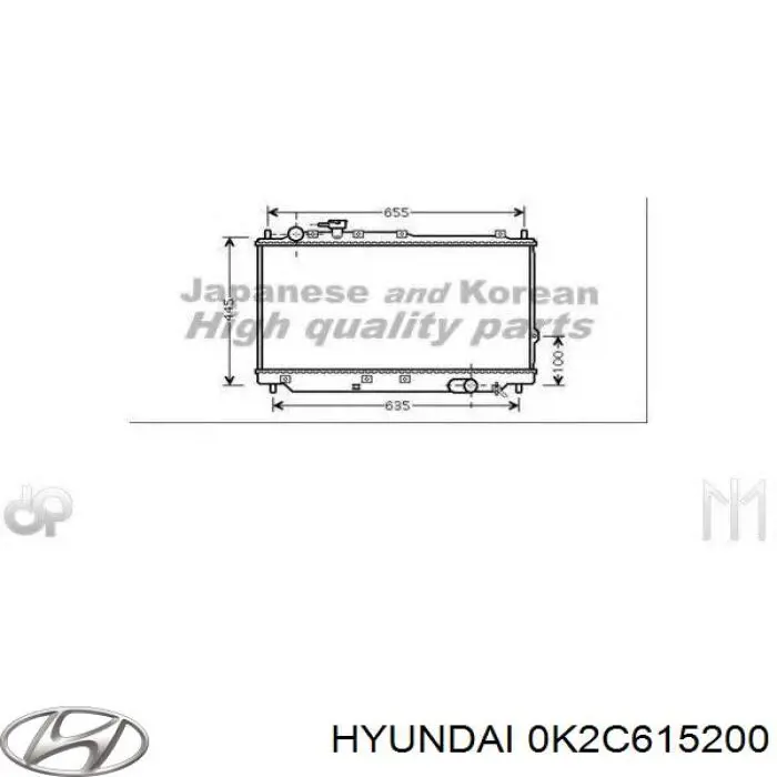 Радиатор 0K2C615200 Hyundai/Kia