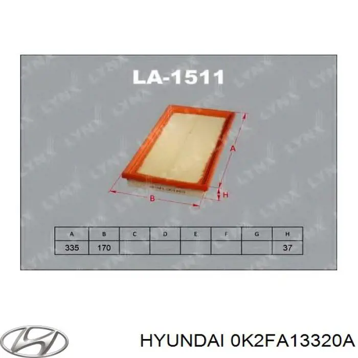 0K2FA13320A Hyundai/Kia воздушный фильтр