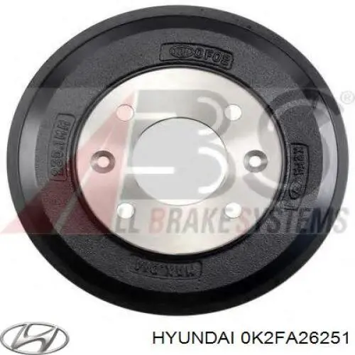 0K2FA26251 Hyundai/Kia барабан тормозной задний