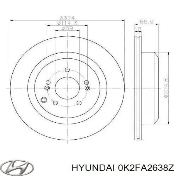 0K2FA2638Z Hyundai/Kia колодки тормозные задние барабанные