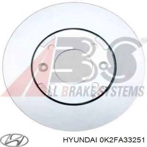 Тормоз дисковый передний Hyundai/Kia 0K2FA33251 цена, от 41.61 USD