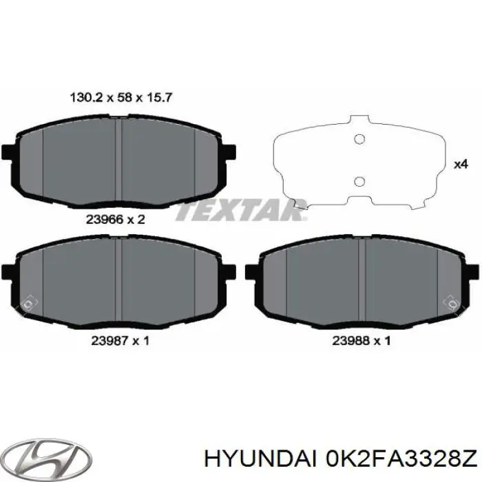 Колодки Hyundai/Kia 0K2FA3328Z цена, от 17.74 USD
