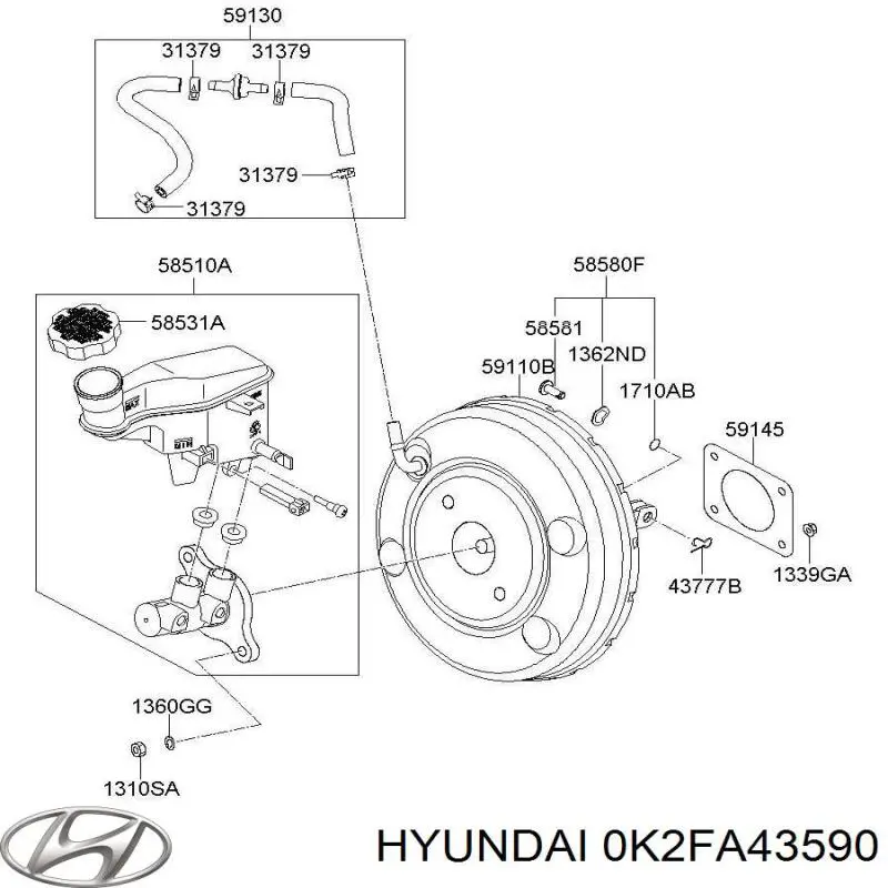  0K2FA43590 Hyundai/Kia