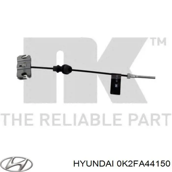 0K2FA44150 Hyundai/Kia трос ручного тормоза передний