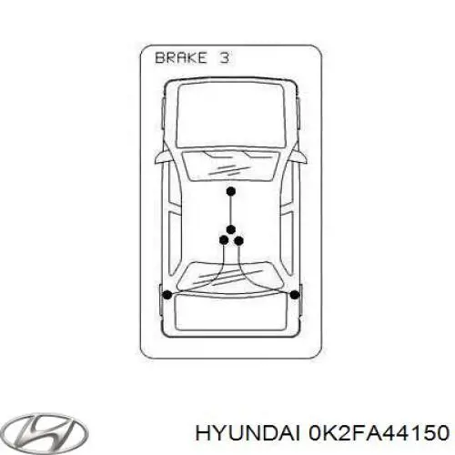Трос ручного тормоза передний Hyundai/Kia 0K2FA44150 цена, от 15.53 USD