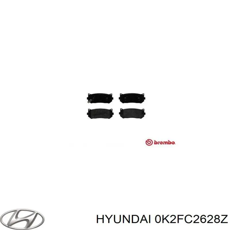 Задние тормозные колодки 0K2FC2628Z Hyundai/Kia