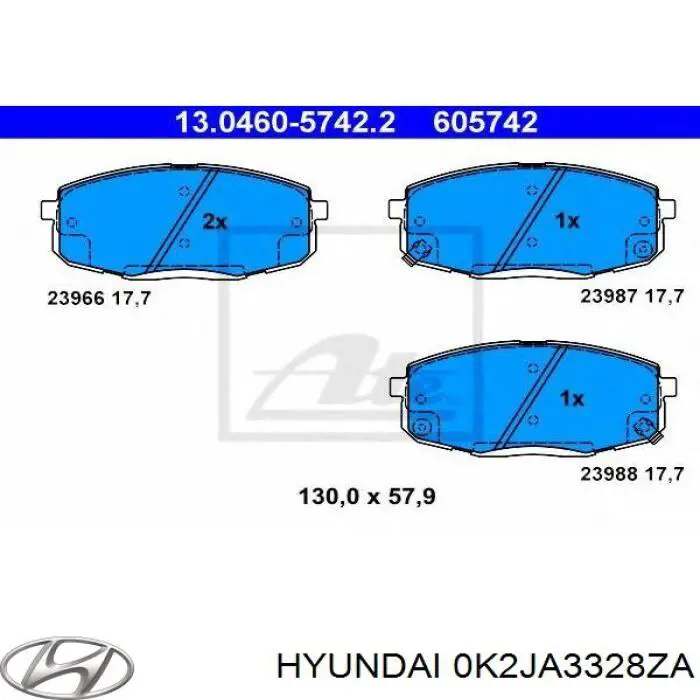 Колодки Hyundai/Kia 0K2JA3328ZA цена, от 17.74 USD