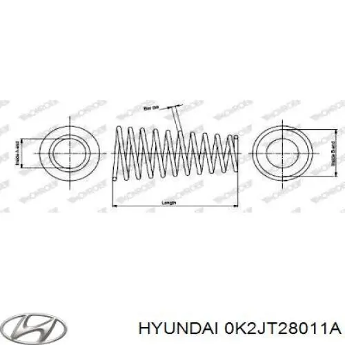 Задняя пружина 0K2JT28011A Hyundai/Kia