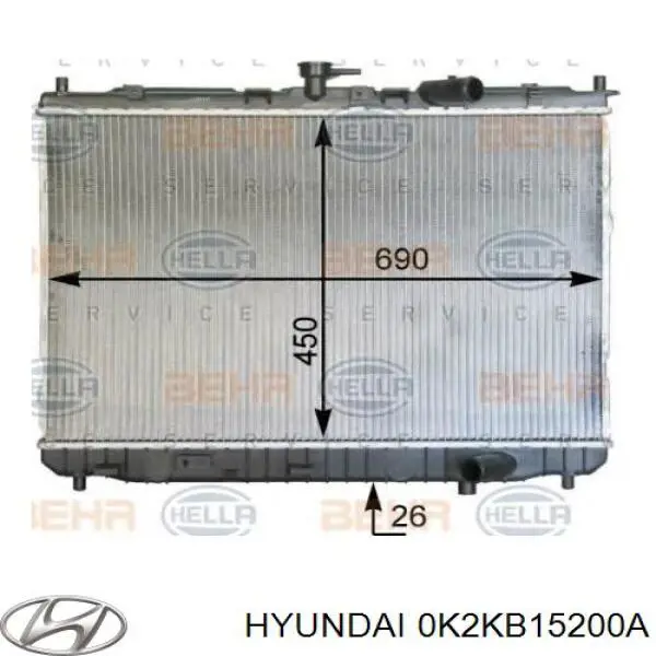 Радиатор 0K2KB15200A Hyundai/Kia