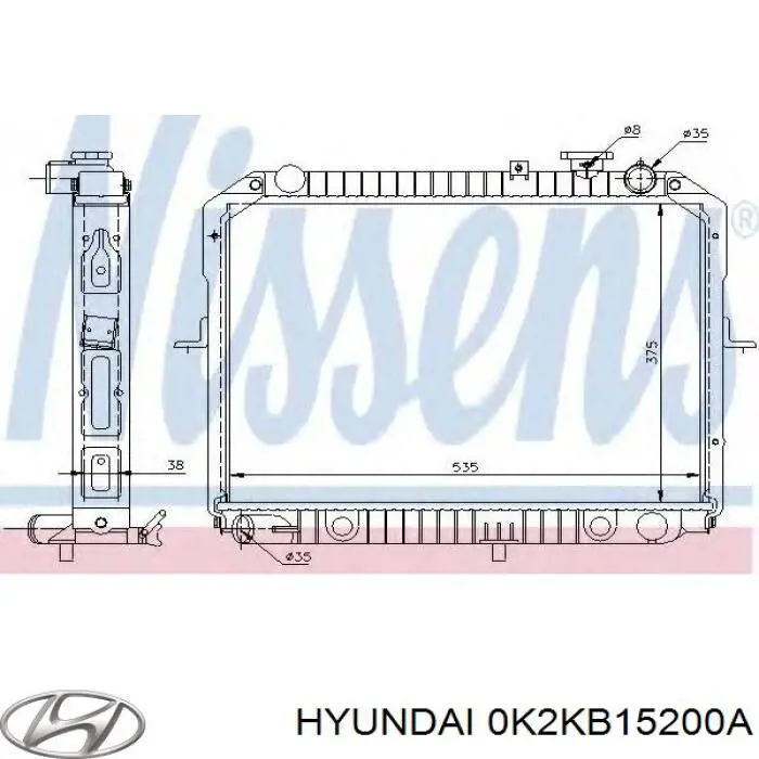 Радиатор охлаждения двигателя Hyundai/Kia 0K2KB15200A цена, от 131.00 USD