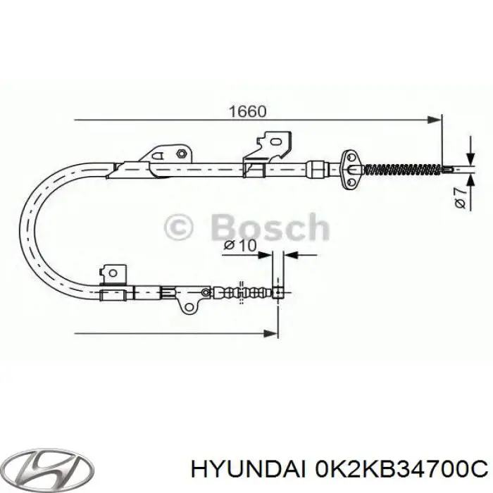 Амортизатор передний правый 0K2KB34700C Hyundai/Kia