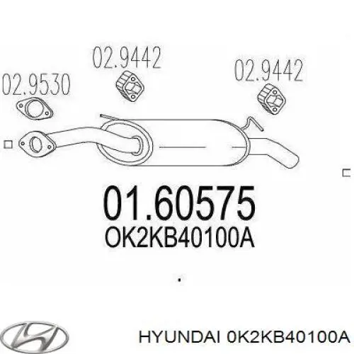 Выхлоп задний KIA Carens I минивэн (FJ) (2002 - 2006) цена, от 19.82 USD