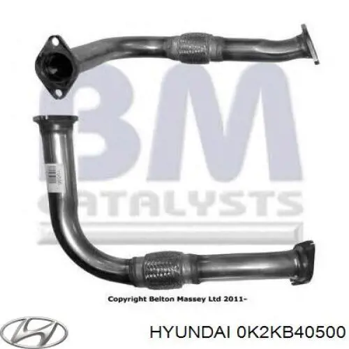 0K2KB40500 Hyundai/Kia Штаны глушителя передние