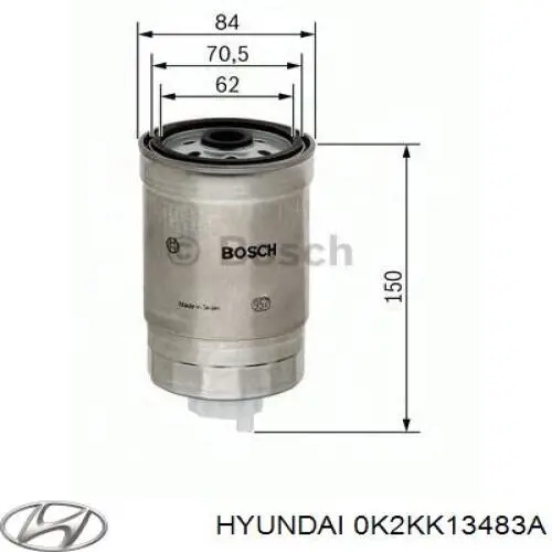 0K2KK13483A Hyundai/Kia топливный фильтр
