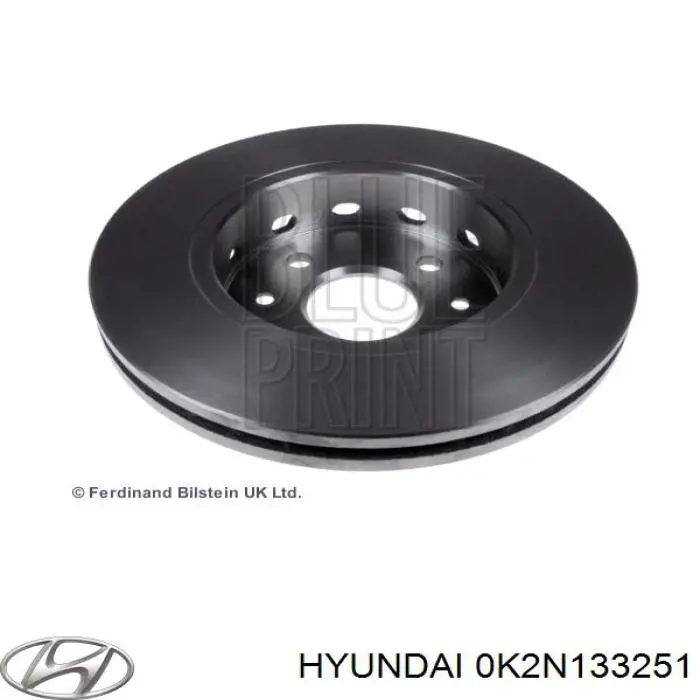 0K2N133251 Hyundai/Kia Диск тормозной передний