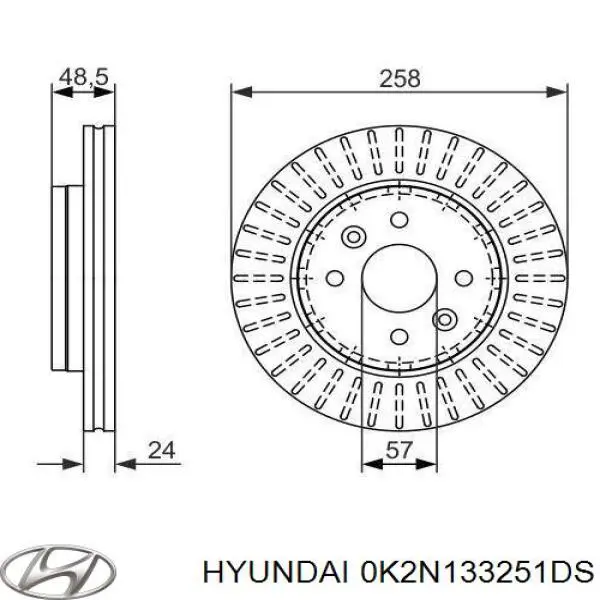 0K2N133251DS Hyundai/Kia диск тормозной передний